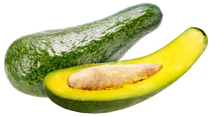 Fresh Avocados on white background, Fresh Long Neck Avocados isolate on white background PNG File.