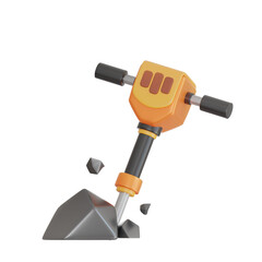 orange drilling machine 3d illustration