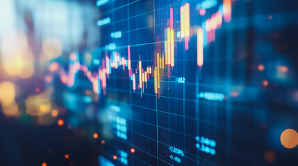 charts and graphs with statistics to analyze business potential and forecast future development of companies growth.