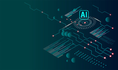 AI tech data , circuit board background