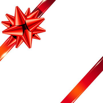 red ribbon with bow