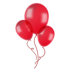 red balloons isolated on white