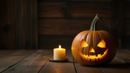 Obraz premium halloween pumpkin on table