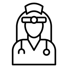 Ophthalmologist Female Icon Style