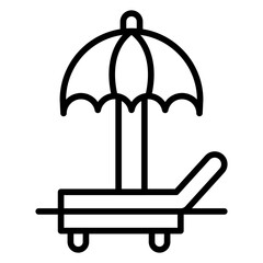 Beach Chair Icon Style