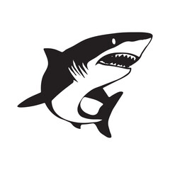 Shark silhouette vector with white Background