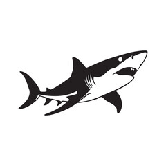 Shark silhouette vector with white Background