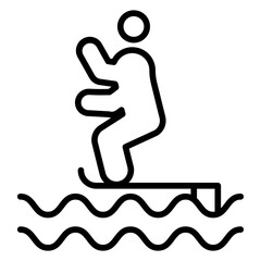 Sit Down Hydrofoiling Icon Style