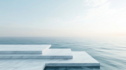 Serene Seascape with Minimal Waves and Horizon