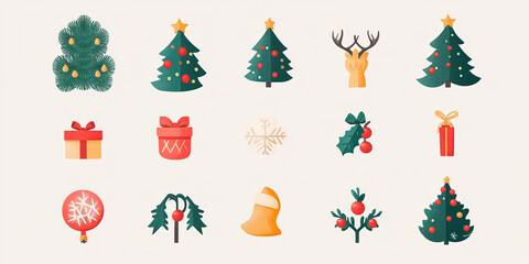 Fototapeta premium christmas icons