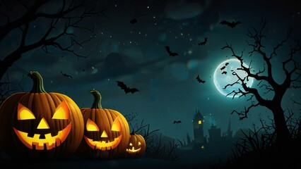 Fototapeta premium halloween background with pumpkin