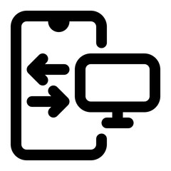 sideload, sideloading, device transfer, data transfer, devices, peer to peer outline icon