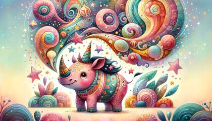 Fototapeta premium Animales Fantásticos en la Tierra de los Sueños