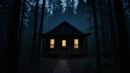 A Dark Woods Night Scene - AI-Generated Art