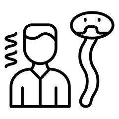 Fototapeta premium Fear Of Snakes Icon Style