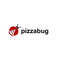 pizza bug logo design concept free vector image