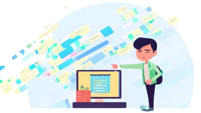 Overwhelmed by Homework: A cartoon illustration of a student feeling stressed and overwhelmed by the sheer volume of homework assignments piling up around him. 