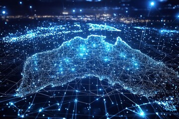 Digital map of australia network connectivity created with generative ai