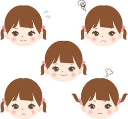 いろんな表情の女の子
