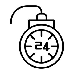 24 Hours Open Icon Style