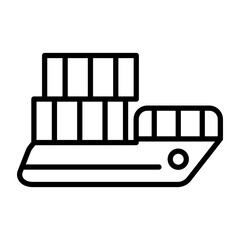 Cargo Ship Icon Style