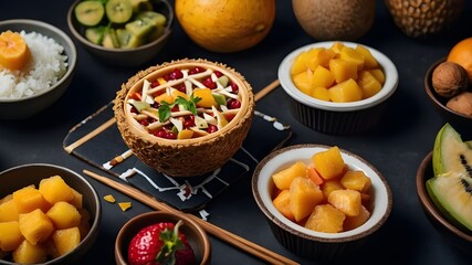"Satisfy your cravings for unique and diverse food items with our AI platform, which can render everything from exotic fruits to traditional dishes in stunning detail."
