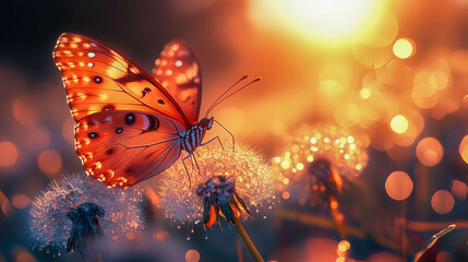 Stunning butterfly perched on a vibrant flower, captured in exquisite detail