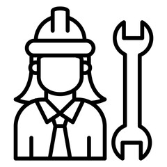 Worker Female Icon Style