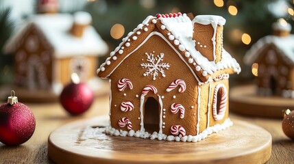 Gingerbread house competition at a Christmas festival, showcasing creativity and festive fun