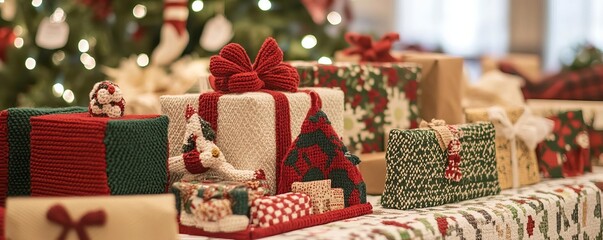 Handmade crafts and gifts displayed at a Christmas bazaar, supporting local artisans