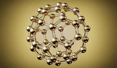 Geometrical wireframe sphere - 3D illustration