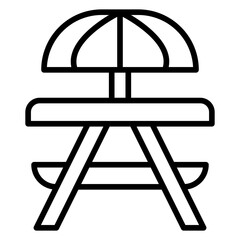Picnic of Table Icon Style