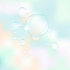 Water bubbles set. Air water bubbles wallpaper.