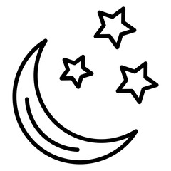 Moon and Stars Icon Style