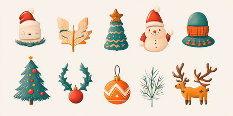 Fototapeta premium christmas icons