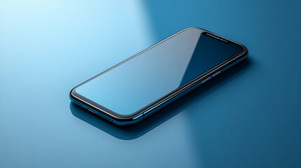  A sleek modern smartphone with a reflective screen