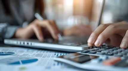 Fototapeta premium Financial calculations focus.
