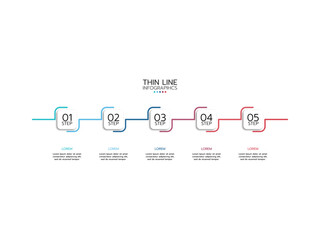 Business infographic template. Concept of process, Timeline infographics with 5 steps, circles, arrows.