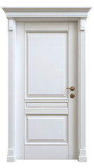 Fototapeta premium Classic white framed door isolated on white background