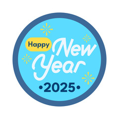 Happy New Year 2025 Round Sticker