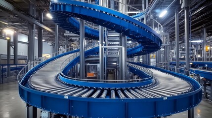  a spiral gravity roller conveyor