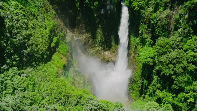 Slow motion view of Hikong Bente Falls. Lake Sebu. Mindanao, Philippines.