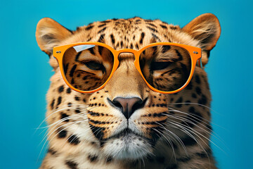 Obraz premium Creative animal concept animal with glasses