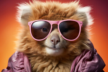 Creative animal concept animal with glasses