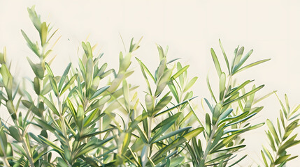 Fototapeta premium Rosemary Bush Watercolor Style