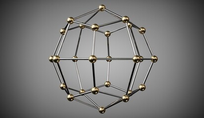Geometrical wireframe sphere - 3D illustration
