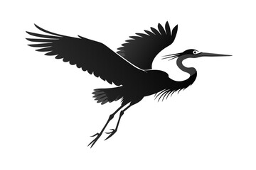 Heron bird vector art and illustration