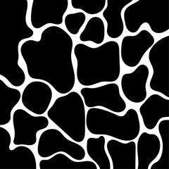 Black cow print pattern animal seamless. Cow skin abstract for printing, cutting, and crafts Ideal for mugs, stickers, stencils, web, cover, wall stickers, home decorate and more.