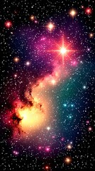 Naklejka premium Cosmic Nebula with Stars and Stardust