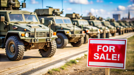 Obraz premium Military Vehicles For Sale.